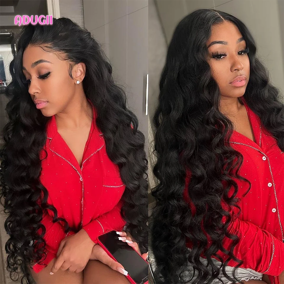 

Loose Deep Wave Lace Front Wigs Peruvian Remy Hair Tranparent Closure Wigs For Black Women Curly Human Hair Wig 180% Density