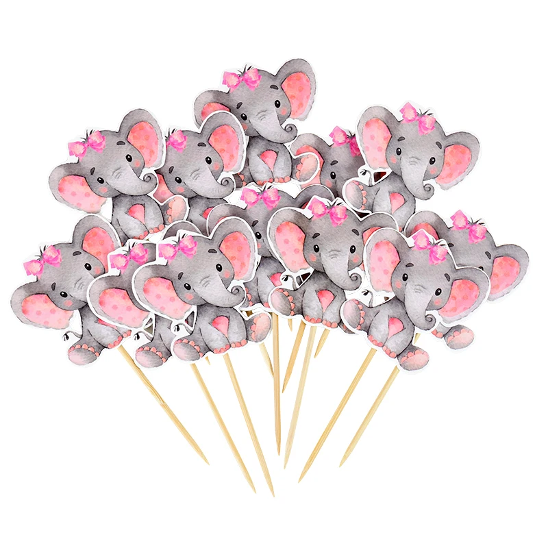 45 PCS Edible Blue Elephant Cupcake Toppers - Gender Reveal & Baby Shower Cake Decorations, 9 Styles - View #5
