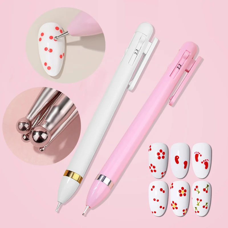Nail Point Diamond Pen 4 in 1 Nail Art Dotting Tools Embellishment Rotating Point Diamond Pen DIY Dotting Painting Tools