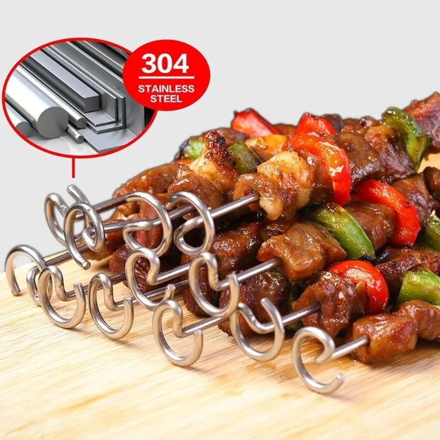 Függőleges Szakasz Barbecue Nyárs Tartó Lógó Állványok Rozsdamentes Acél Nyársi Állvány Airs Sütő Grill Kiegészítők - Image 5