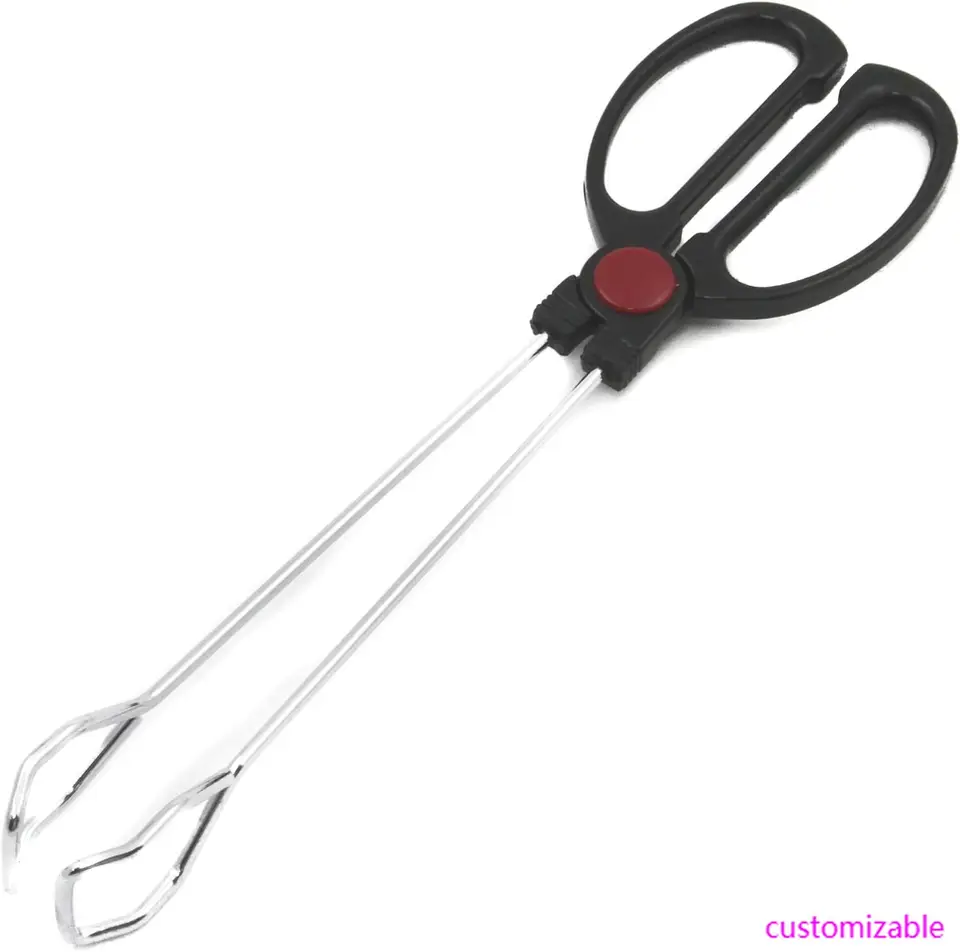Durable Black Serving Tongs 12 Inch Kitchen Tool