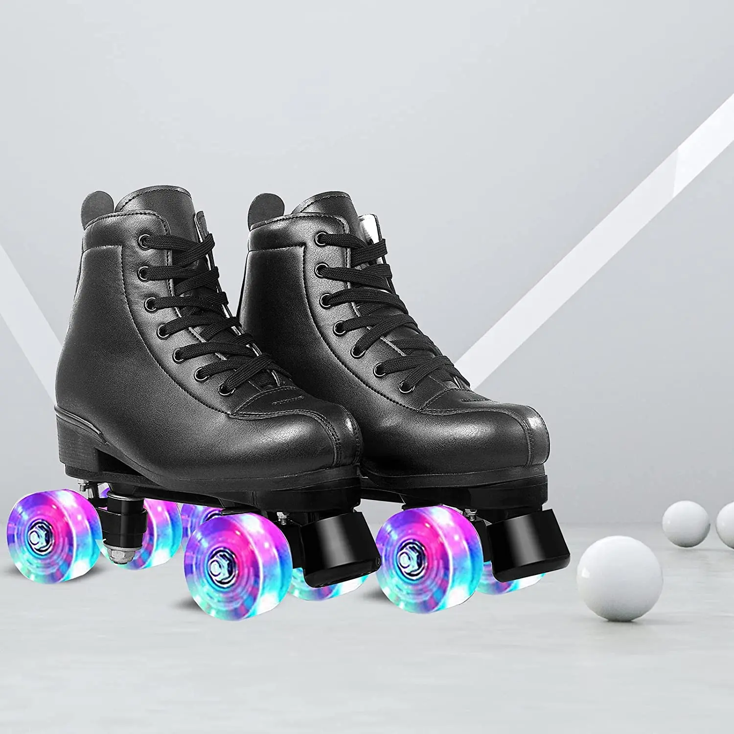 

EACH 2024 Upgraded Skate Shoes Quad Unisex Glitter Flashing Roller Skates 4 Wheel Skating Shoes for women adults