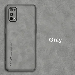 Luxury PU Leather Matte Silicone Phone Case - Premium Protection Cover for Realme X7 (Gray)
