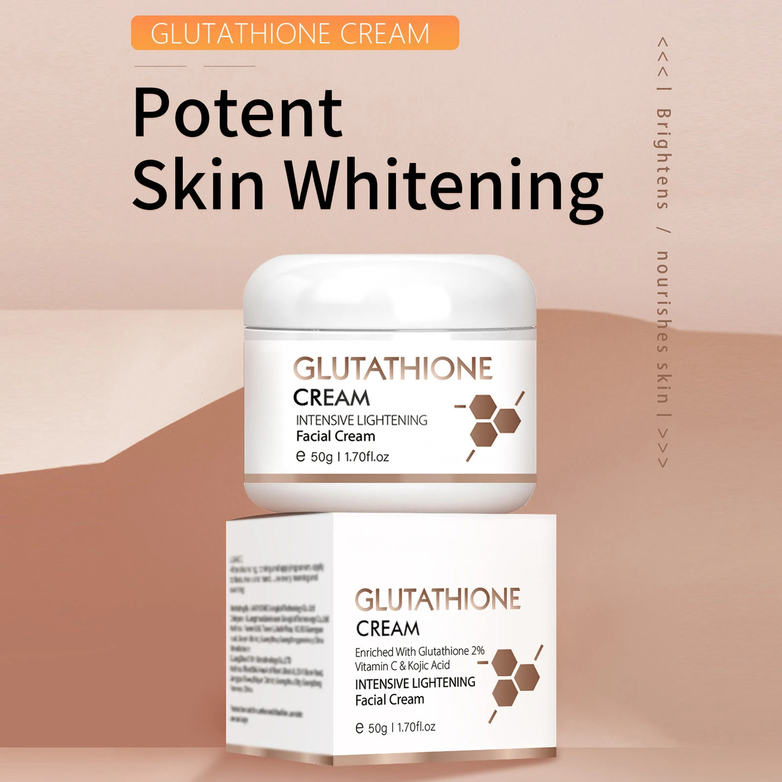 skin lightening glutathione cream Glutathione Facial Cream Firming Skin Care Prevent Aging Moisturizing Skin  Brightener Cream 1.70oz