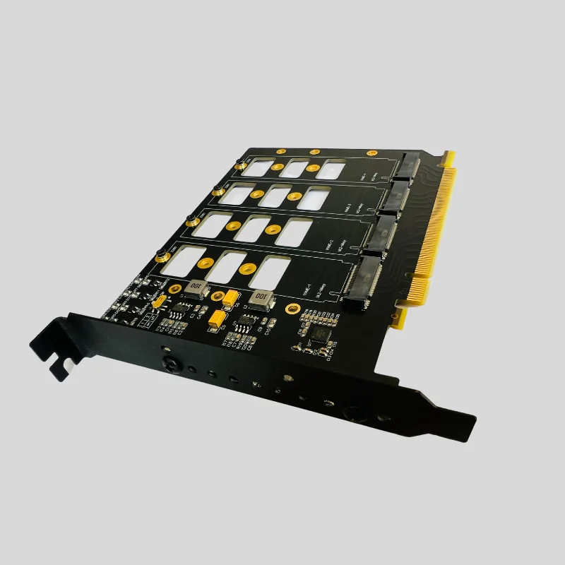 Pci-e 4.0 4x4 para M.2 Nvme 4-baías Cartão de Expansão para M.2 Nvme Unidade de Estado Sólido Ssd Pcie X16 4.0 Gen4 Discos Dividir Placas de Adaptador - Imagem 3