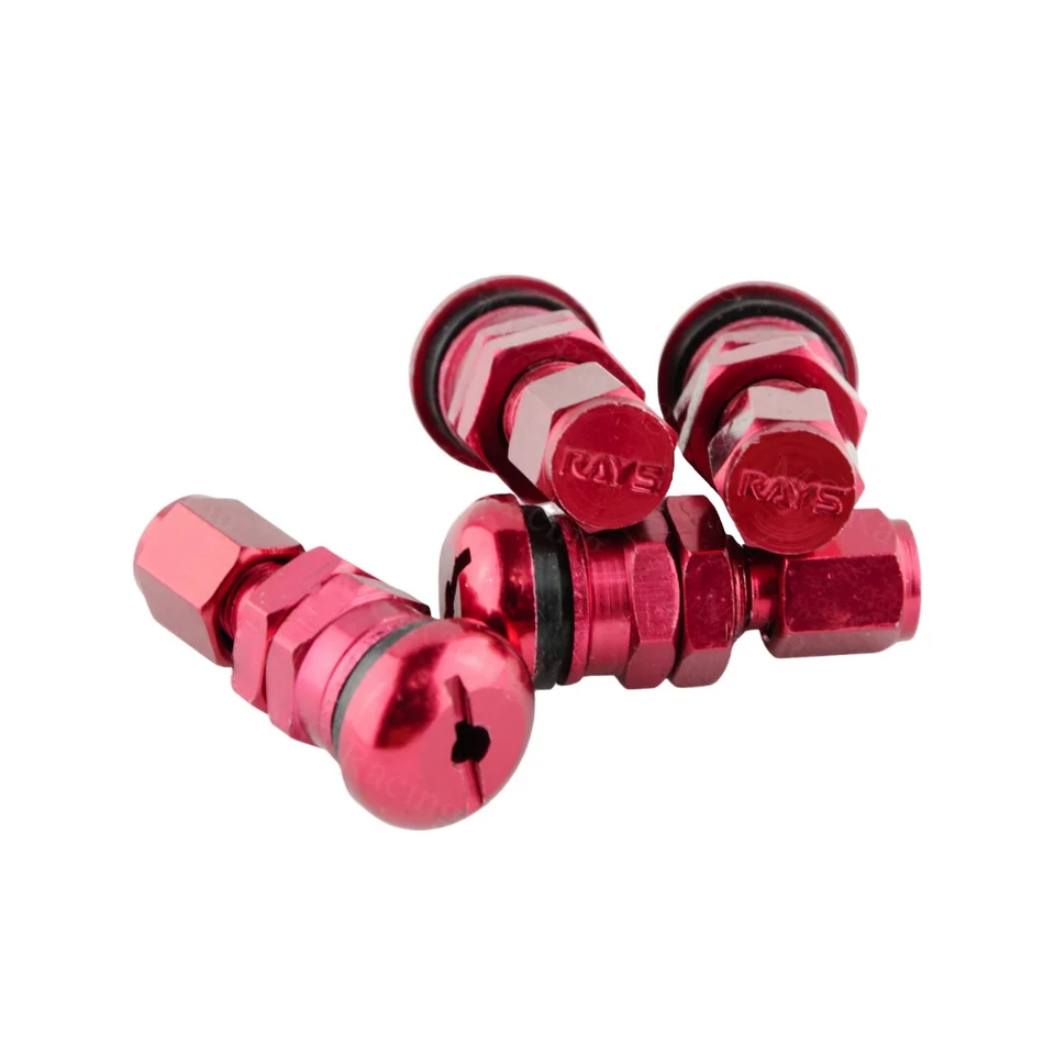 Set Of 4 Blue Volk Racing Rays Valve Stem Caps – Forged Aluminum, JDM Style 9 thumbnail image