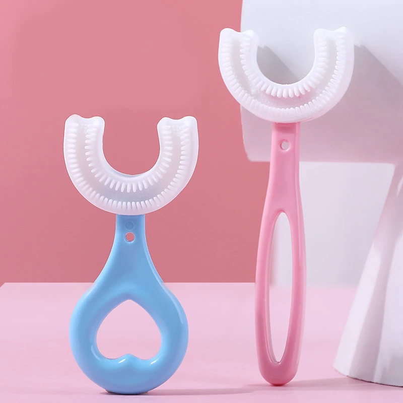

Children U-shape Toothbrush 360° Thorough Cleansing Kids Soft Infant Tooth Teeth Silicone Clean Brush Girl Boys Oral Health Care