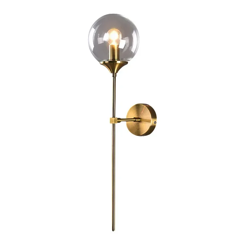 Scandinavia Glass Ball Wall Sconce Light Wall Mounted Lamp for Bedroom Living Room