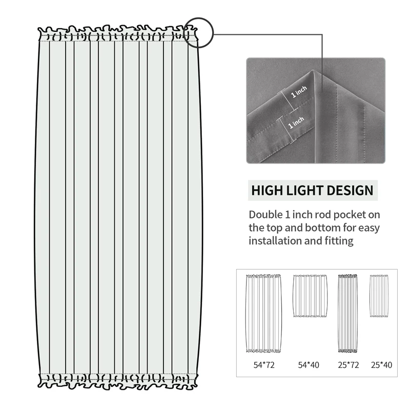 French Door Curtains Rod Pocket Blackout Curtain for Doors with Glass Window Kitchen and Patio Doors for Privacy 1 Curtain Panel 3