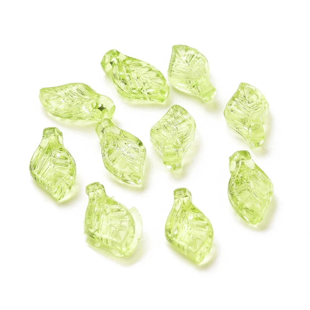 1000pcs Transparent Acrylic Leaf Charms for Earrings bracelet Fashon jewelry making DIY Accessories ,9.7x5.5x3.6mm, Hole: 1.2mm