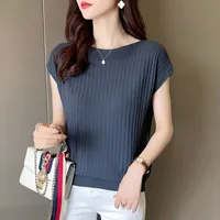 Blusas Mujer De Moda 2025Verano Short Sleeve Knitted Tops Sweater Women Pullovers Sweaters For Women Woman Sweaters Blusa - Image 4