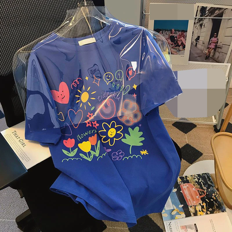 

fashion woman blouse 2023 Oversized T-shirt Female clothing 90s vintage clothes one pieces Short sleeve tee korean fashion tops