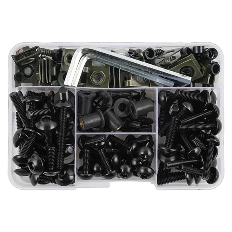 Motorcycle Fairing Fasteners Kit – 190-Piece Body Screws Set
