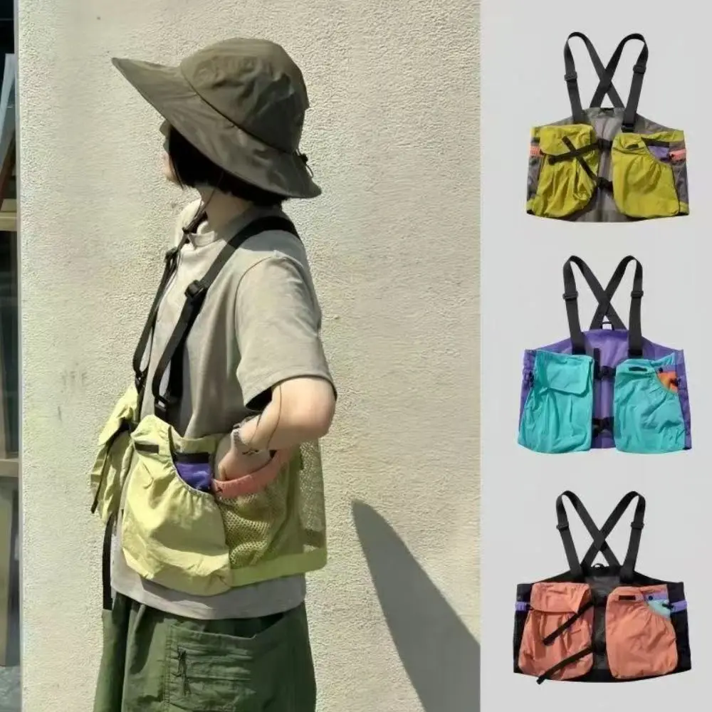 메쉬 소재 메쉬 조끼 통기성 원단 다용도 포켓 통기성 재킷 경량 구조 민소매 디..