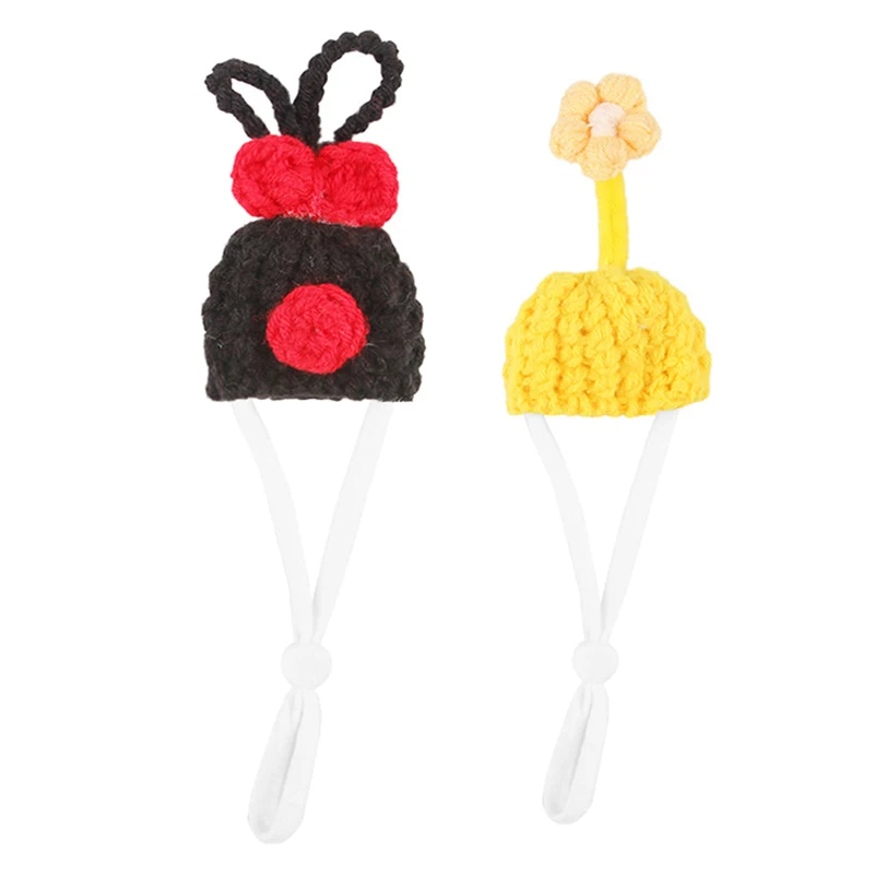 Cute Cartoon Guinea Hamster Knitted Hat Mini Hand Plush Hat Handmade Knitted Small Animal Pet Cosplay Cap Pet Decoration Cap