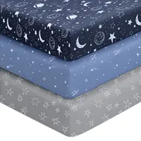 Lot de 3 draps de lit bio pour bébés garçons et filles, drap de matelas neutre respirant en jersey pour lit de bébé, matelas pour tout-petit, doux 2