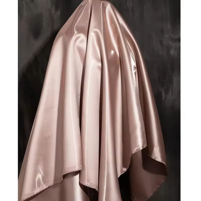Blue Luxury Glossy Metallic Reflective Satin Fabric for Fashion and Formal Wear