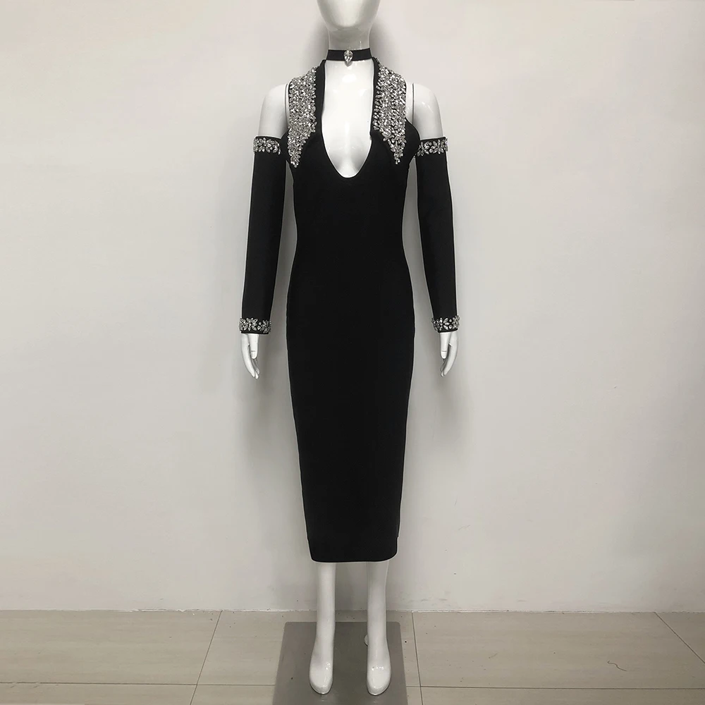 Modphy المرأة مثير طويلة الأكمام الرسن عارية الذرا...