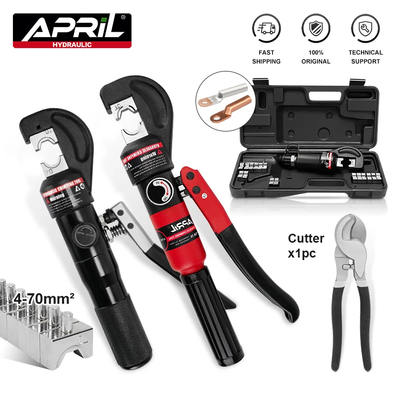 Hydraulic Wire Battery Cable Lug Terminal Crimper Crimping Tool With 9 Pairs of Dies  70