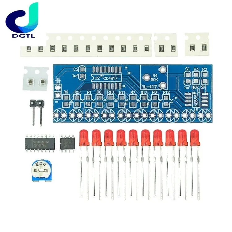 스마트 전자 키트 NE555+CD4017 가벼운 물 흐르는 빛 LED 모듈 DIY 키트