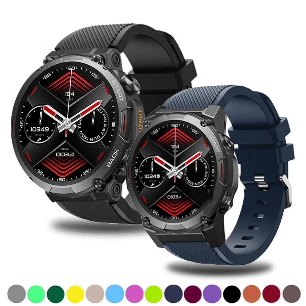 

22mm Watch Strap For Zeblaze Stratos 2 Lite Beyond GTR 2 Btalk Silicone Wristband For Zeblaze Vibe 7 Pro Swim GPS Band Bracelet