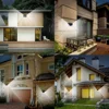 1~12PCS 100 LED Solar Wall Lamp 4 Sides Luminous With Motion Sensor Outdoor Garden Courtyard Waterproof Wall Light 6