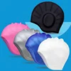Swimming Cap Ear Protection Cap Solid Color Silicone Waterproof Detachable Durable Large High Elastic Long Hair Swimming Cap 6