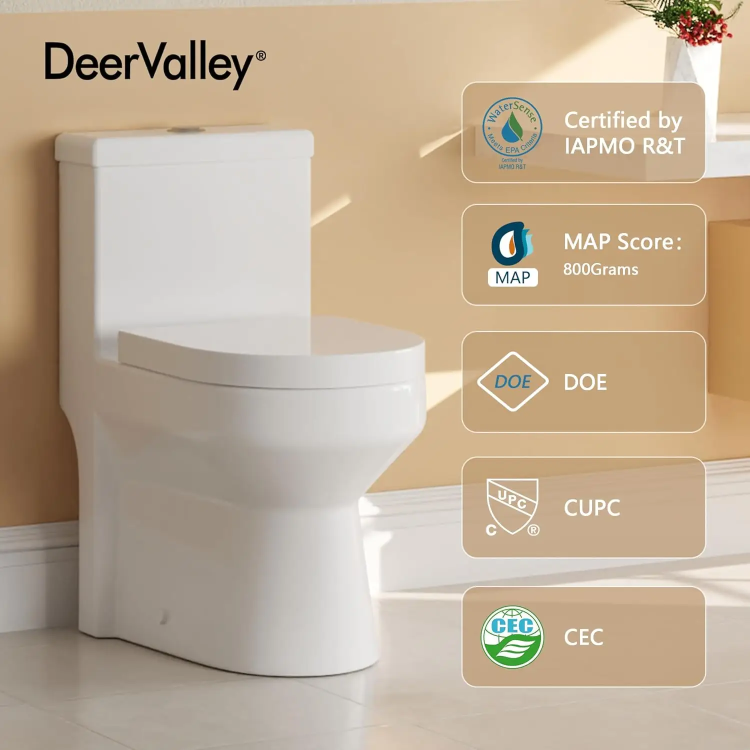 Small Compact One Piece Toilet For Bathroom, Dual Flush Toilet with Soft Closing Seat, 0.8/1.28 GPF High-Efficiency, White Toile