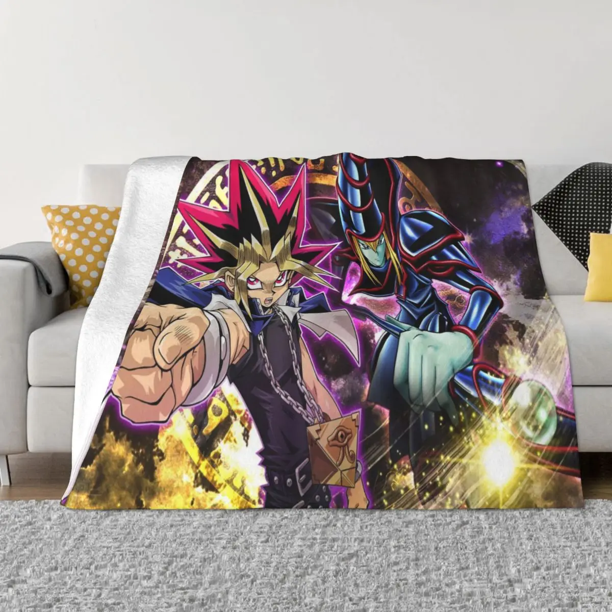 

Anime Yu-Gi-Oh Plaid Blankets Fleece Autumn/Winter Cartoon Multi-function Soft Throw Blanket for Bedding Bedroom Bedspreads