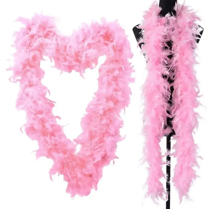 

Pink Feather Boa Turkey Pink Feather Garland Soft Costume Feather Boas Girls Dress Up Costume Party Supplies For Wedding