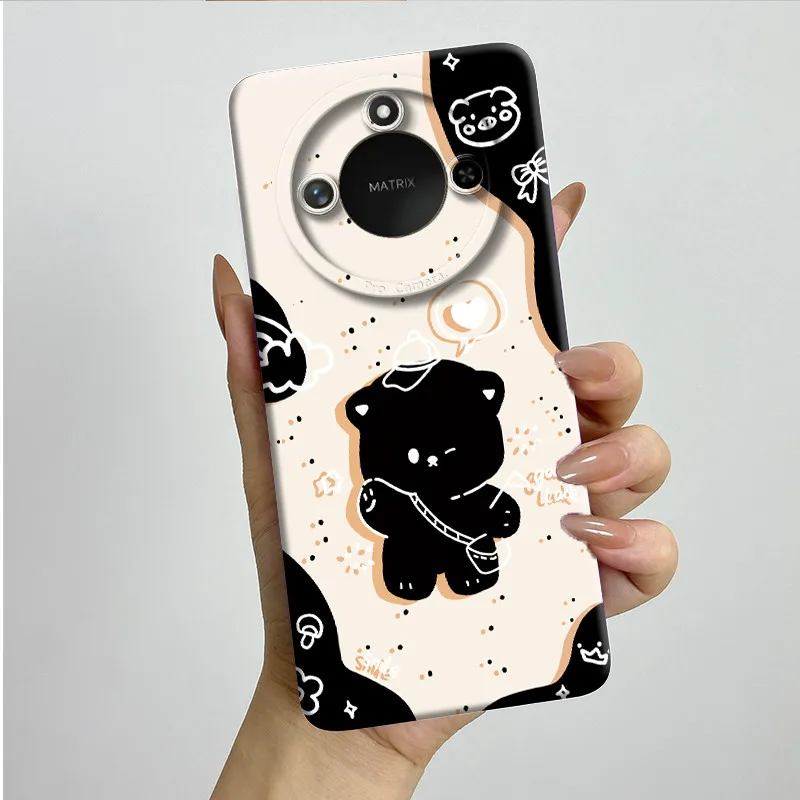 Sweet Painted Silicone Phone Case - Fashion Cartoon Design, Protective & Stylish