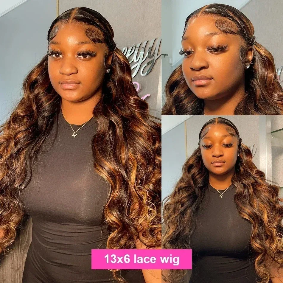Honey Blonde Body Wave Lace Front Wigs 13x4 13x6 Highlight Lace Frontal Wig Human Hair For Women HD Transparent Frontal Wig