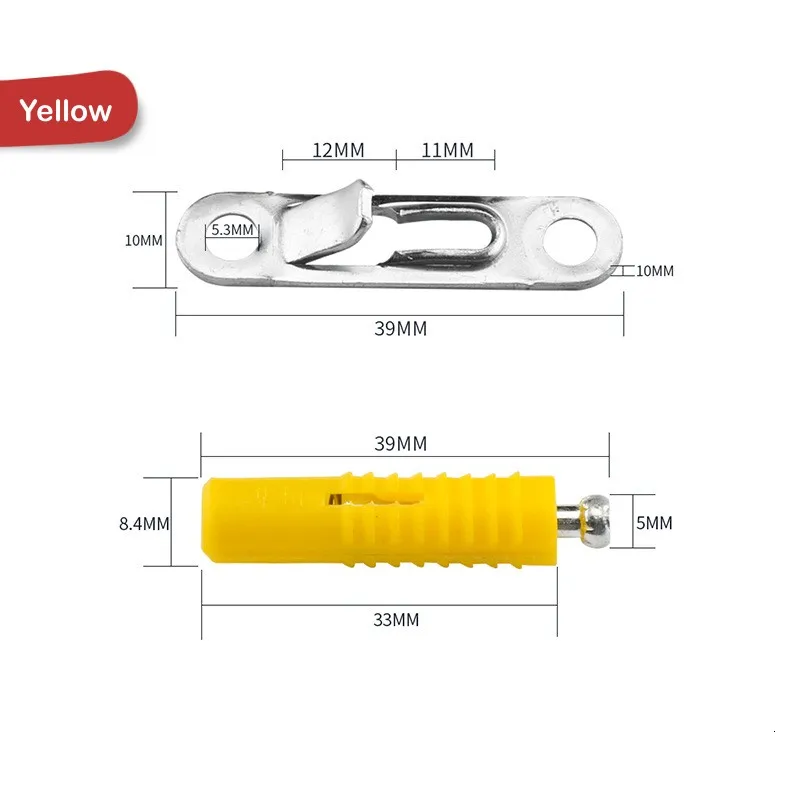 s 10Sets Yellow 2 in1 Invisible Wood Cabinet Connector Hinge Assembly Furniture Bracket Recessed Screw Fastener