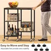 Kitchen Microwave Cart,Microwave Stand with Wheels,Coffee Bar Table Station,4-Tier Rolling Baker's Rack 6