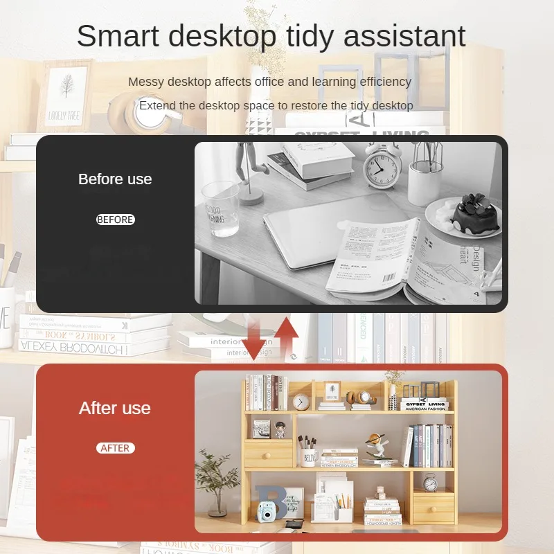 Simple Desktop Bookshelf and Storage Shelf Office Desk Multi-Layer Storage Shelf Student Dormitory Desk Small Bookcase