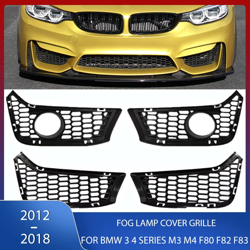 

Front Bumper Fog Light Cover Modified M3 M4 Fog Lamp Net Frame Grille Grill For BMW 3 4 SERIES M3 M4 F80 F82 F83 2012-2018