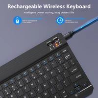 Bluetooth Wireless Keyboard Mouse Rechargeable For IOS Android Windows Tablet For iPad Air Mini Pro English Russian Keyboard - Image 4