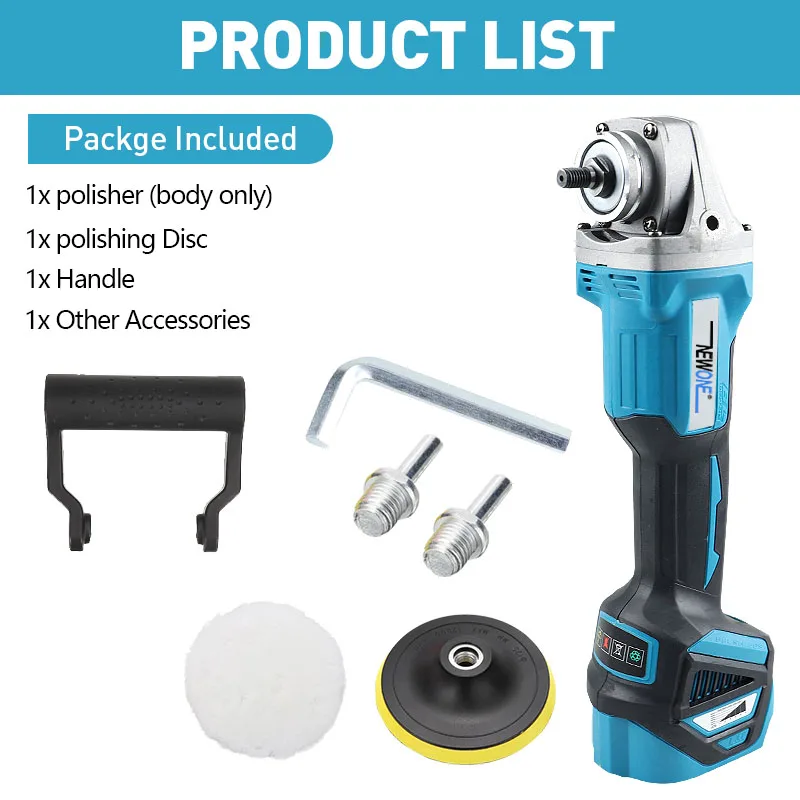 NEWONE 18V Polisher/ Car Polishing Machine Compatible for Makita 18V Battery Polishing Tool Sander Buffing Waxing Machine M14 6