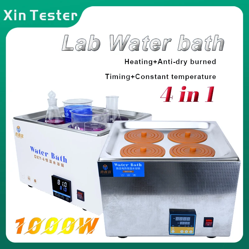 

Xin Tester Lab Anti-dry burned Thermostatic Water Bath Digital Constant Temperature Heating Bath Pot 4 Holes