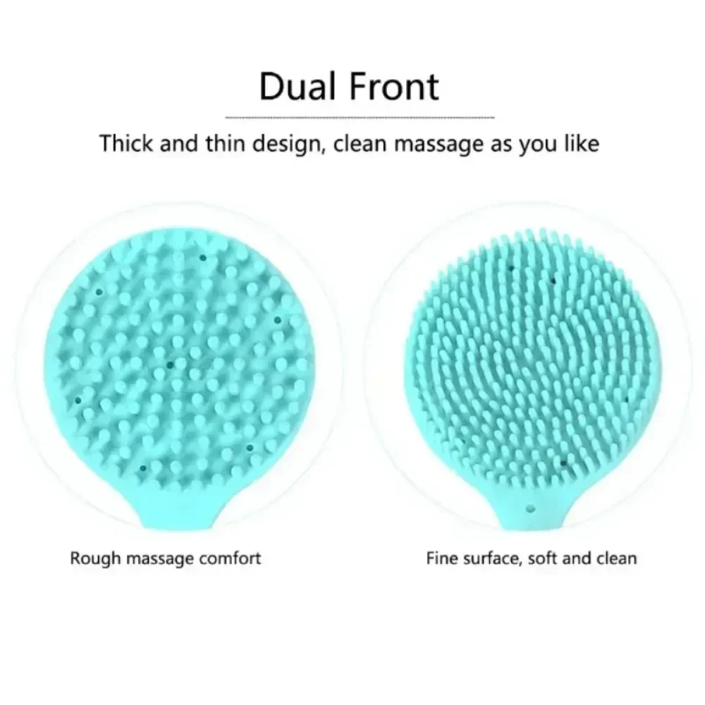 1Pc Silicone Long Handle Bath Brush Double-Sided Shower Exfoliating Brush Body Scrub Back Massage Brushes Bathroom Accessories 6