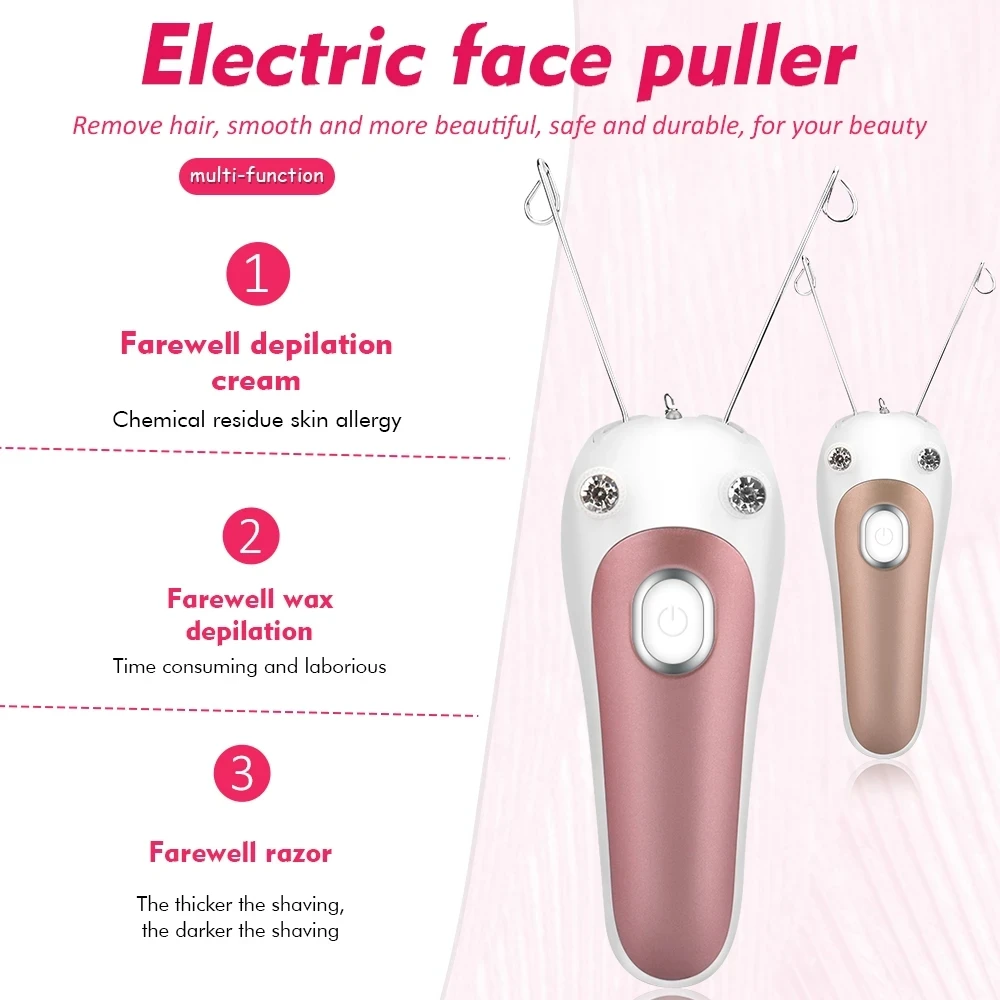 SPESHE Electric Cotton Thread Face Epilator Threading Facial Hair Removal Body Face Fine Hair Remover Women Beauty Device