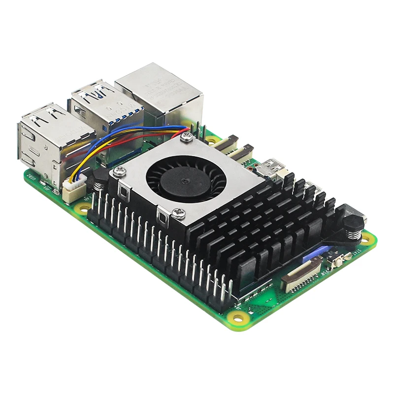 Raspberry Pi 5 Active Cooler Aluminum Heatsink PWM Speed Adjustable Fan Black Silver Blue Cooling Radiator for RPI 5 Pi5 — view 3
