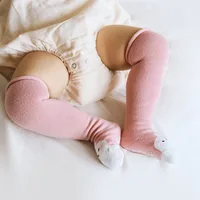 Cartoon Children Long Socks Soft Cotton Baby Knee Protection Stockings Solid Color Toddler Anti Slip Floor Sock Kids Sokken Sox 6