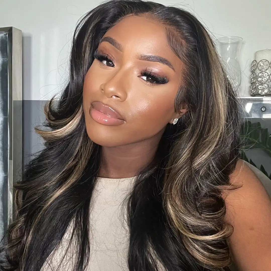 

250% High Density Highlight Wig Human Hair 13x6 Body Wave HD Lace Frontal Wigs Colored 13x4 Lace Front Wig Natural Hairline