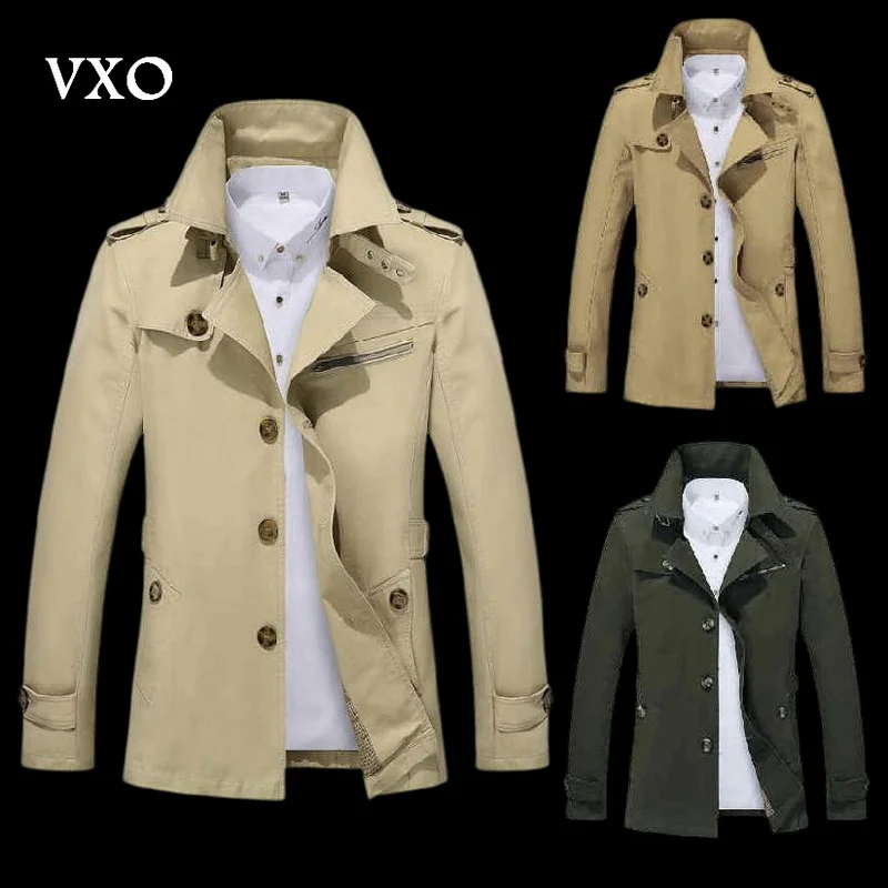 Chaqueta militar para hombre, informal de algodón lavado, traje Bomber del ejército, gabardina de carga, Otoño e Invierno|Zanja| - AliExpress