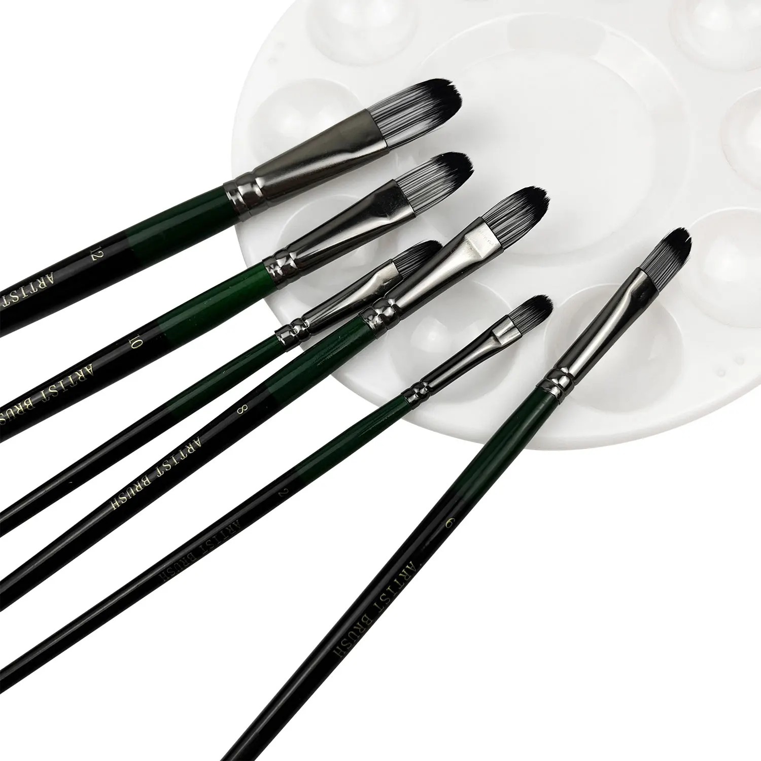6pcs Professional Artist Paint Detail  Brushes, Anti-Shedding Nylon Bristles，Wooden Handles, for Acrylic, Oil & Watercolor Paint 4