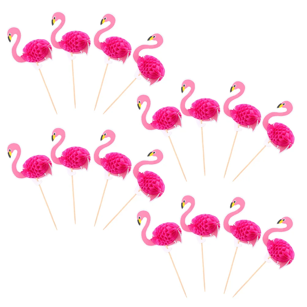 

30 Pcs Flamingo Cake Insert Wedding Decor Birthday Picks Decors Decorative Adorable Party Pineapple Fruit