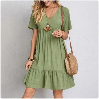 V-Neck Peplum Summer Dress 1