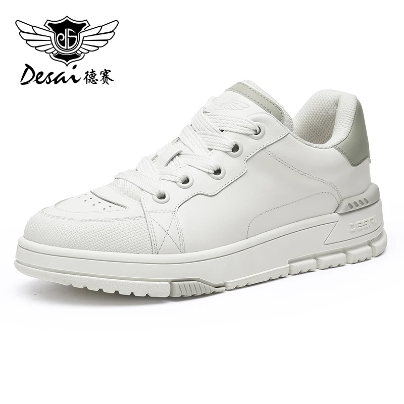 

DESAI Full Grain Cow Leather Business Casual Shoes For Men Thick Bottom Increa Height Sneakers 2024 Fashion Design New Arrival