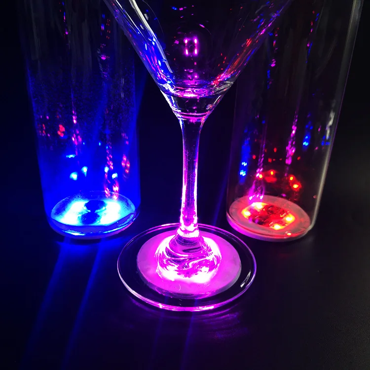 20/2pcs Glow LED Untersetzer Batterie Power leuchtende Untersetzer Aufkleber  Schnaps Flasche Trinkglas Tasse Pad Bar Party Dekor Flasche Matte -  AliExpress